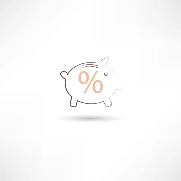 Line pig moneybox — Stock Vector