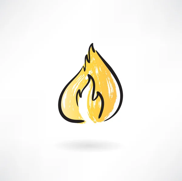 Icona del fuoco grunge — Vettoriale Stock