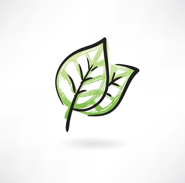 Dos hojas verdes — Vector de stock