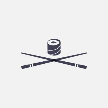 Sushi and chopsticks icon clipart