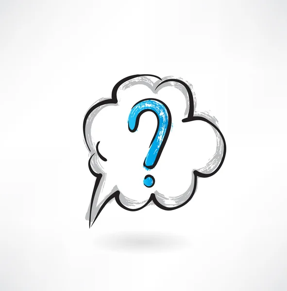 Question cloud grunge icon — Stock Vector