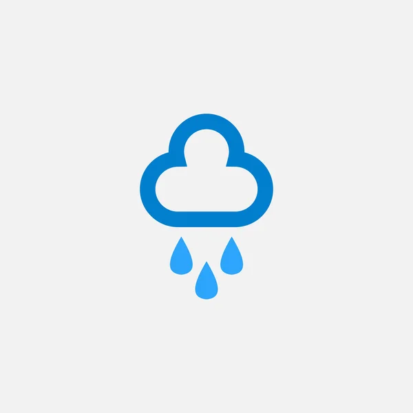 Wolk met regendruppels pictogram — Stockvector