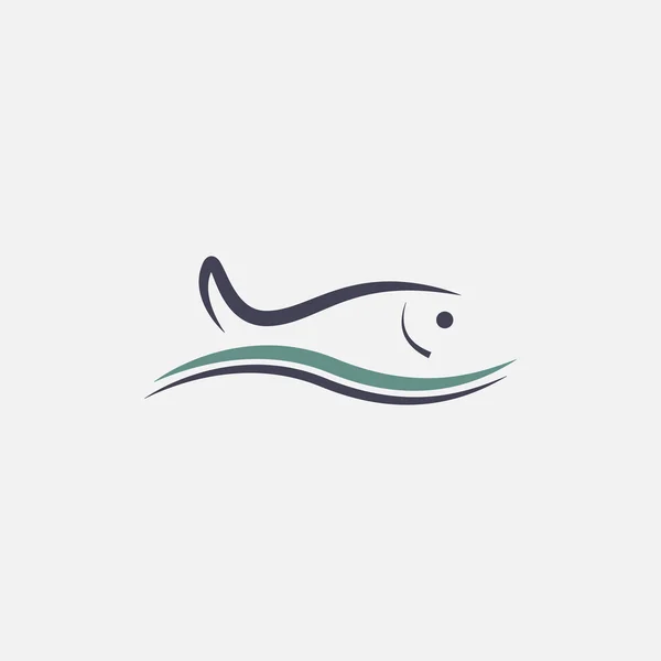 Icono de pescado — Vector de stock