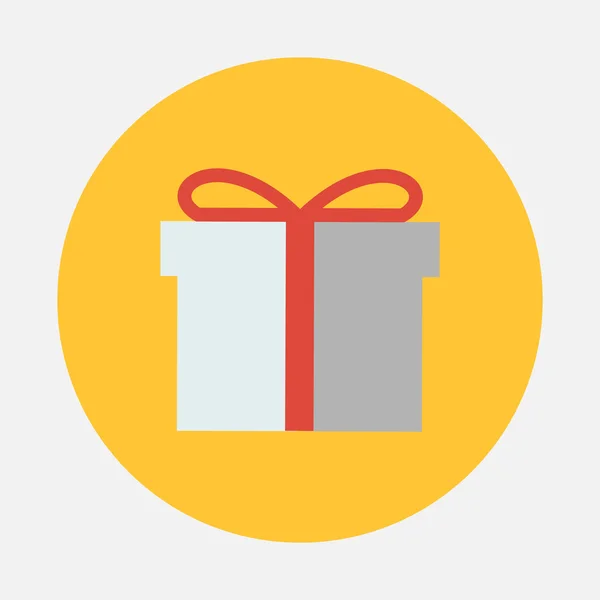 Caja de regalo con un icono de arco — Vector de stock