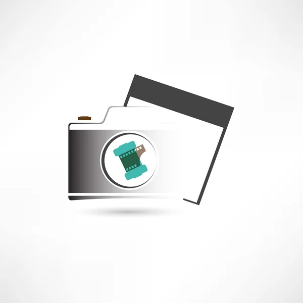 Camera en de foto-kaart — Stockvector