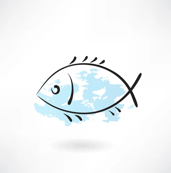 Fish grunge icon — Stock Vector