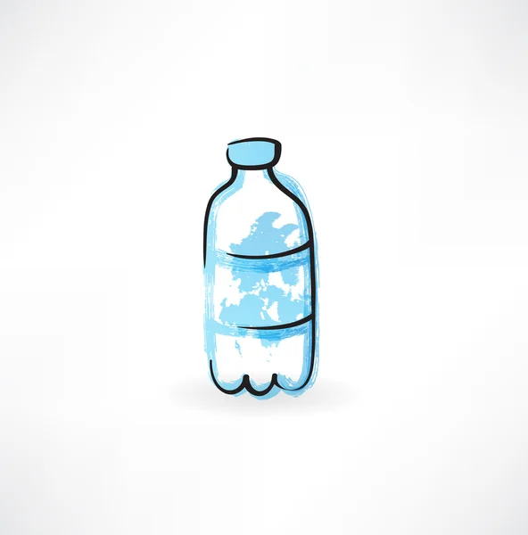 Fles water grunge pictogram — Stockvector