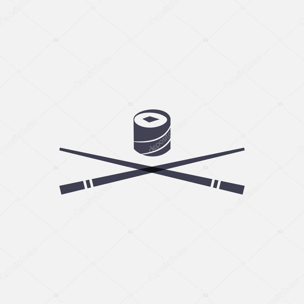 Sushi and chopsticks icon