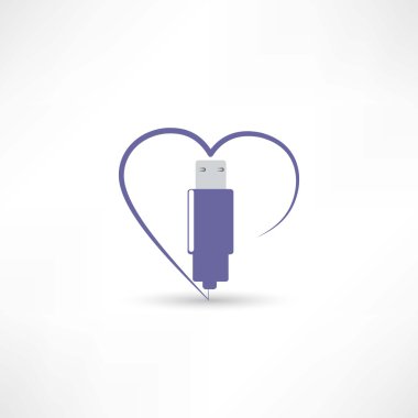 USB kalp simgesi
