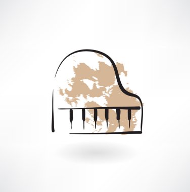 piano keyboard grunge icon clipart
