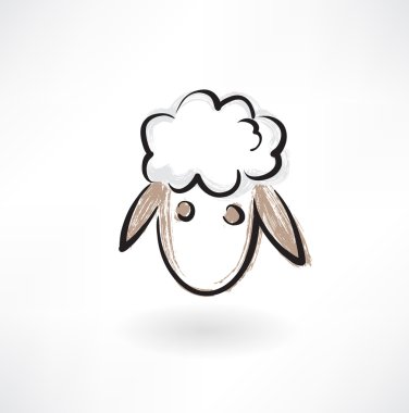 sheep head grunge icon clipart