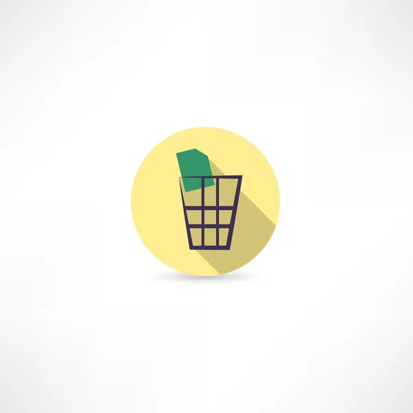 Icono de cubo de basura — Vector de stock