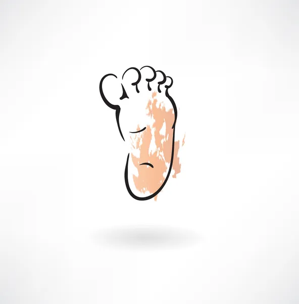 Foot grunge icon — Stock Vector