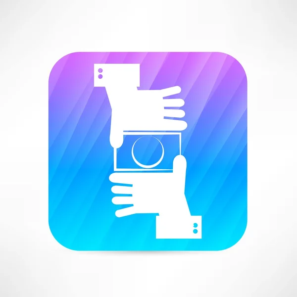 Camera hands icon — Stock Vector