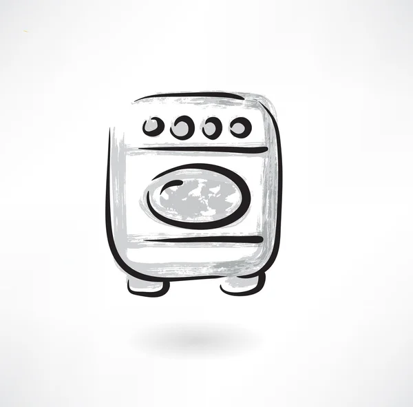 Icono de grunge horno — Vector de stock