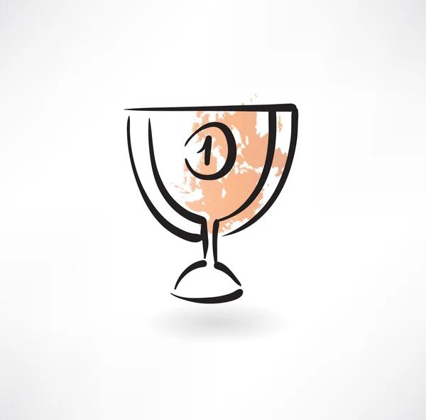 Copa primer lugar grunge icono — Vector de stock