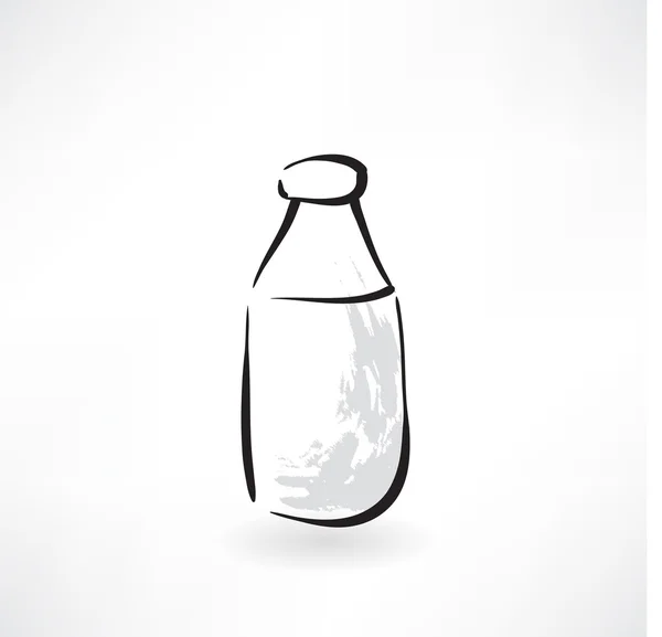Milk bottle grunge icon — Stock Vector