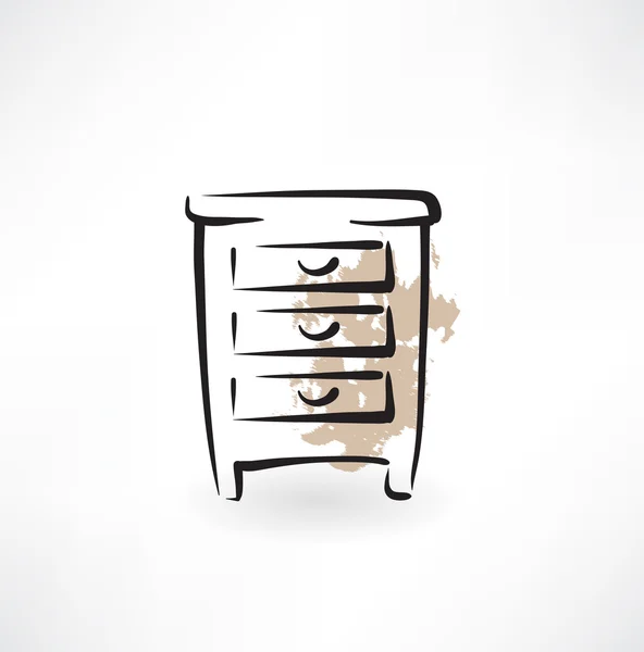 Nightstand grunge icono — Vector de stock