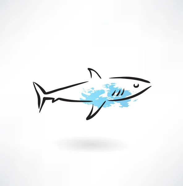 Shark grunge icon — Stock Vector