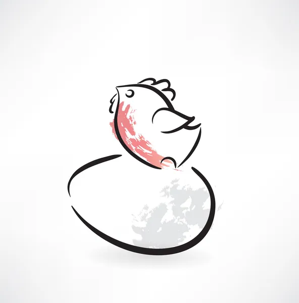 Cartoon chicken icon — Stock Vector