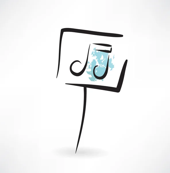 Music note grunge icon — Stock Vector