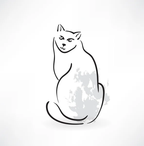 Icono de grunge gato — Vector de stock