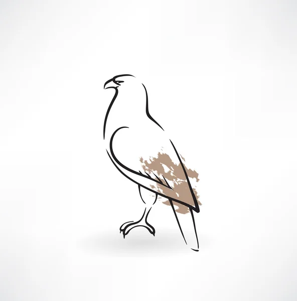 Faucon grunge icône — Image vectorielle