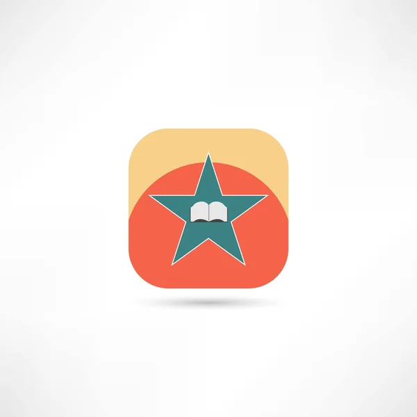 Book in the star icon — Stock Vector