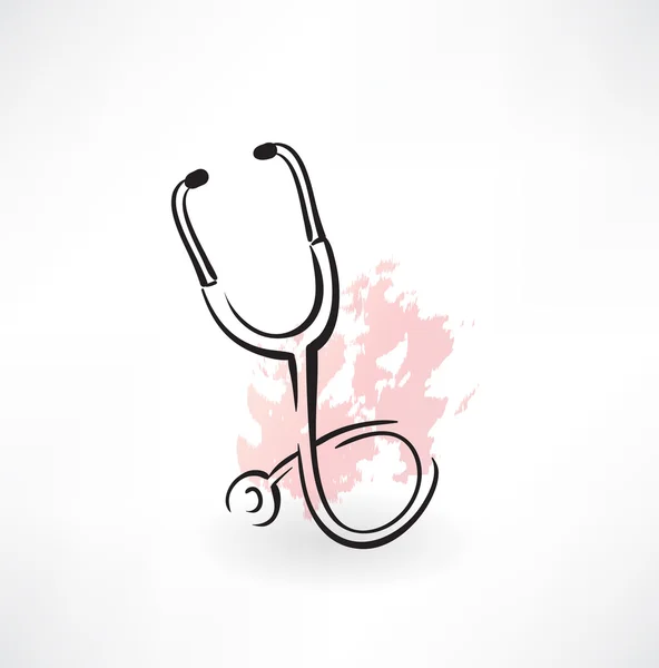 Stethoscope grunge icon — Stock Vector