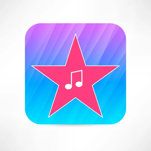Poznámka: hudba v ikonu hvězdičky — Stockový vektor