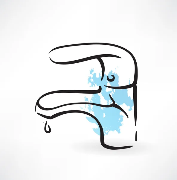 Icône grunge du robinet — Image vectorielle