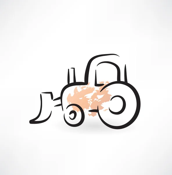 Tracteur grunge icône — Image vectorielle