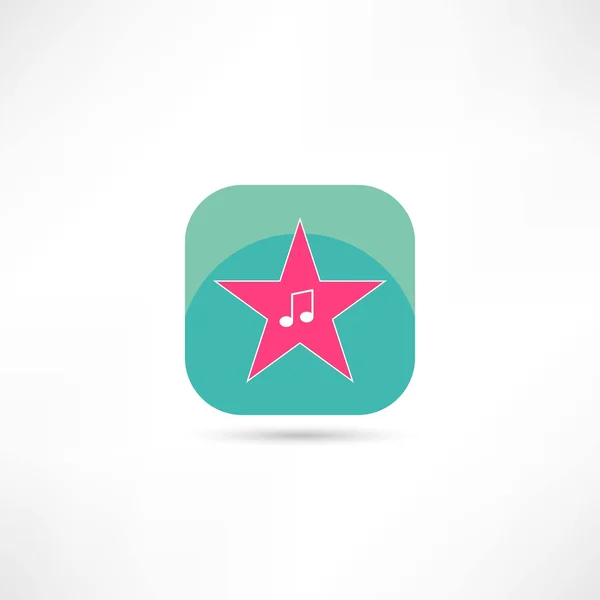 Poznámka: hudba v ikonu hvězdičky — Stockový vektor