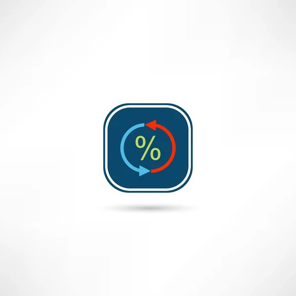 Ícone percentual de atualização — Vetor de Stock