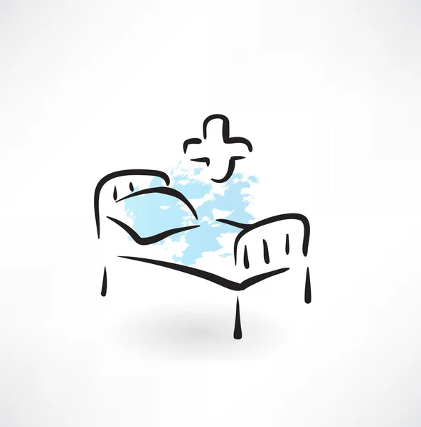 Medical bed grunge icon — Stock Vector