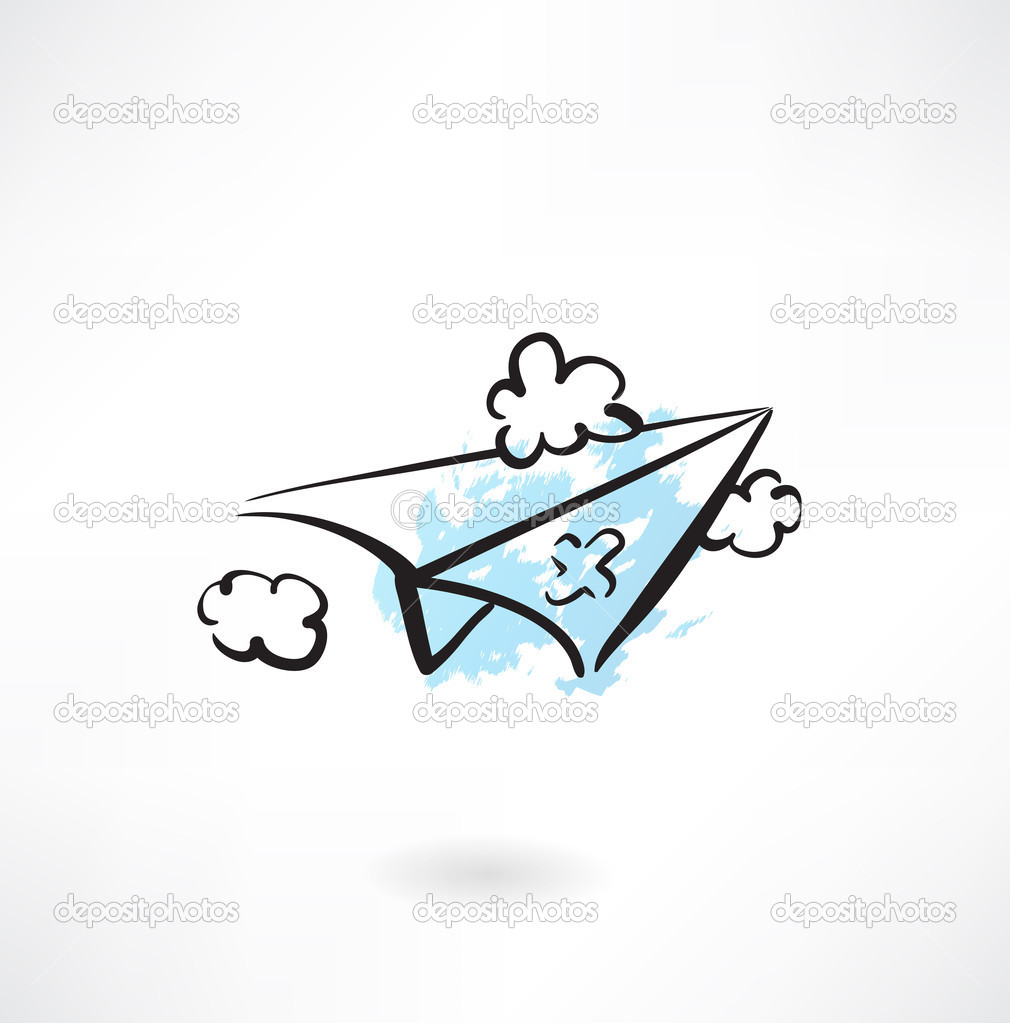 paper airplane grunge icon