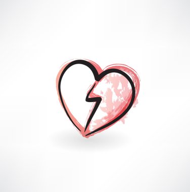 kırık kalp grunge simgesi