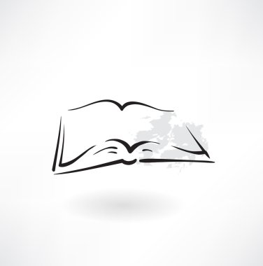 Açık kitap grunge simgesi