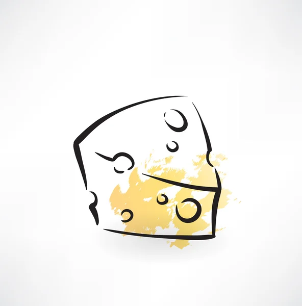 Icône grunge fromage — Image vectorielle