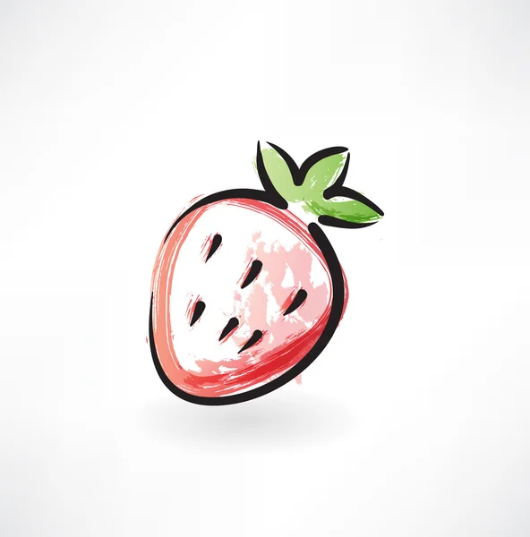 Icône grunge fraise — Image vectorielle