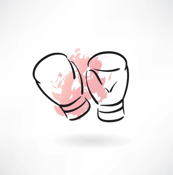 Значок гранжа боксерских перчаток — стоковый вектор