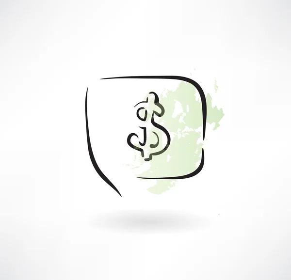 Dólar icono grunge — Vector de stock