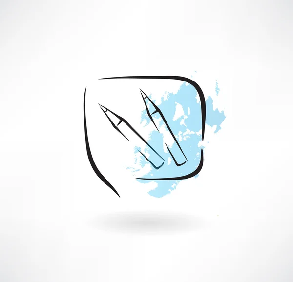 Crayons icône grunge — Image vectorielle