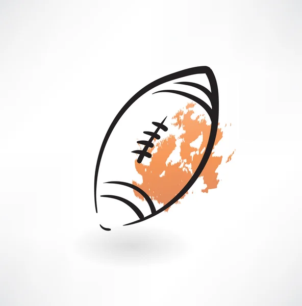 Rugby Ball Grunge-Ikone — Stockvektor