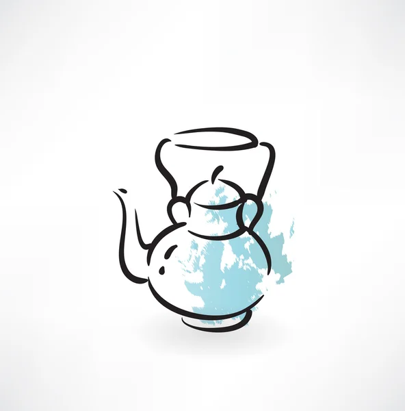 Theepot grunge pictogram — Stockvector