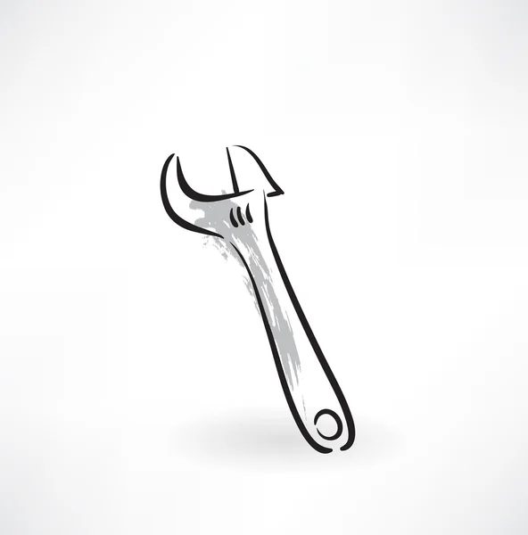 Wrench grunge icon — Stock Vector