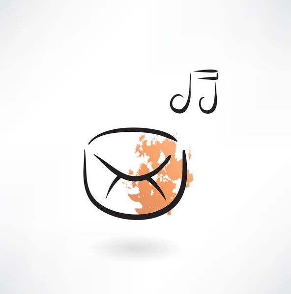 Music envelope grunge icon — Stock Vector