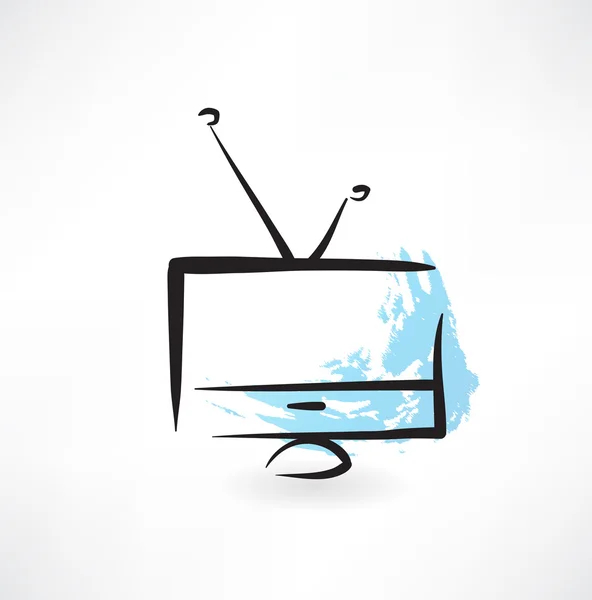 Icono grunge tv — Vector de stock