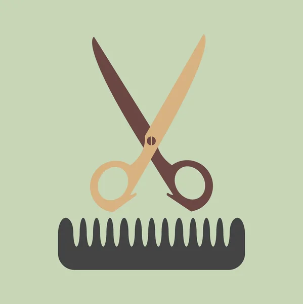 Scissors and comb icon — Stock Vector