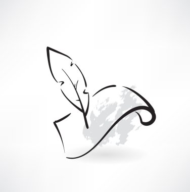 feather and paper grunge icon clipart